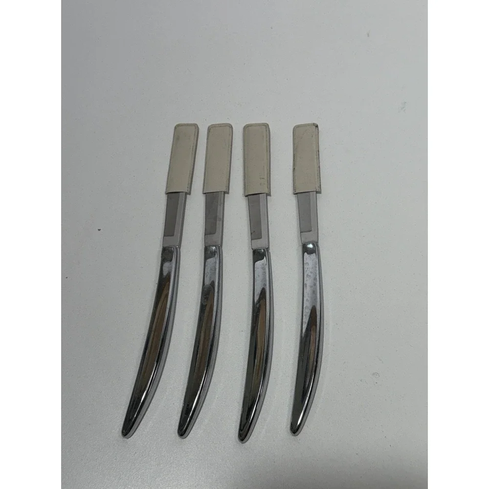 Vintage Carvel Hall Stainless Steel Non-Serrated Curvy Steak Knives 4-Pc Set ☆US